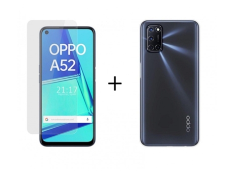 Carcasa + Protector de Pantalla Oppo A52 TUMUNDOSMARTPHONE Pack Transparente