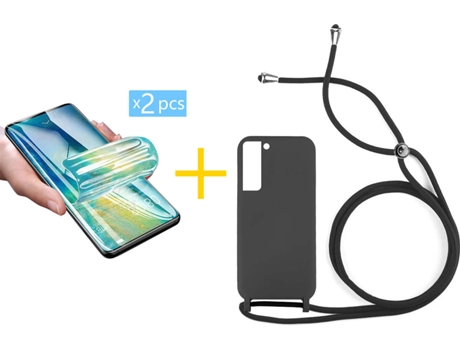Carcasa + 2 Protectores de Pantalla para Samsung Galaxy S22 Plus 5G ACCETEL Negro