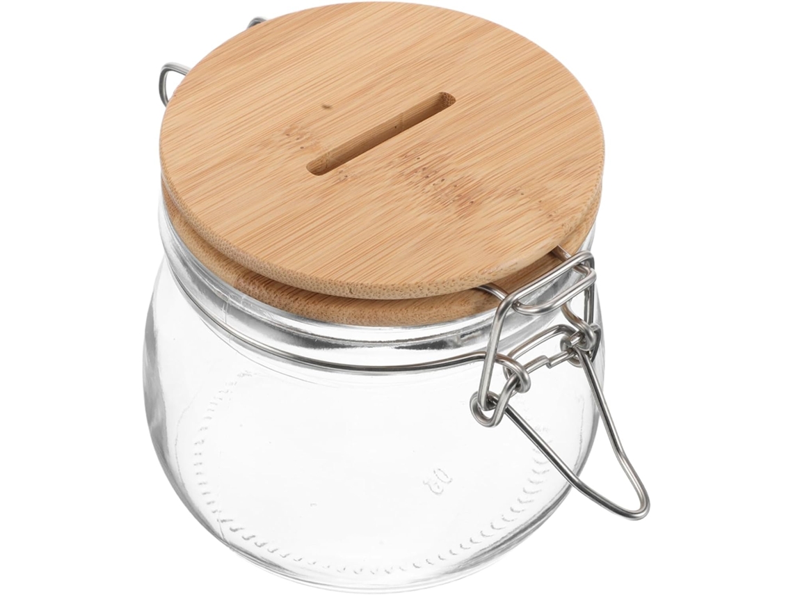Tarro Transparente Con Tapa Hermética, Caja De Vidrio Sellada Para Monedas Para Ahorrar Dinero.