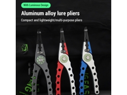 Alicates De Pesca De Aluminio Con Retirador De Anzuelos Y Argollas Multifuncionales 20cm Para Agua Dulce Y Salada