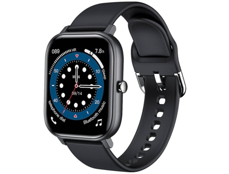 Smartwatch ENKERS Rastreador de actividad física del monitor de frecuencia cardíaca de llamada Bluetooth para Android Ios-Negro-Negro