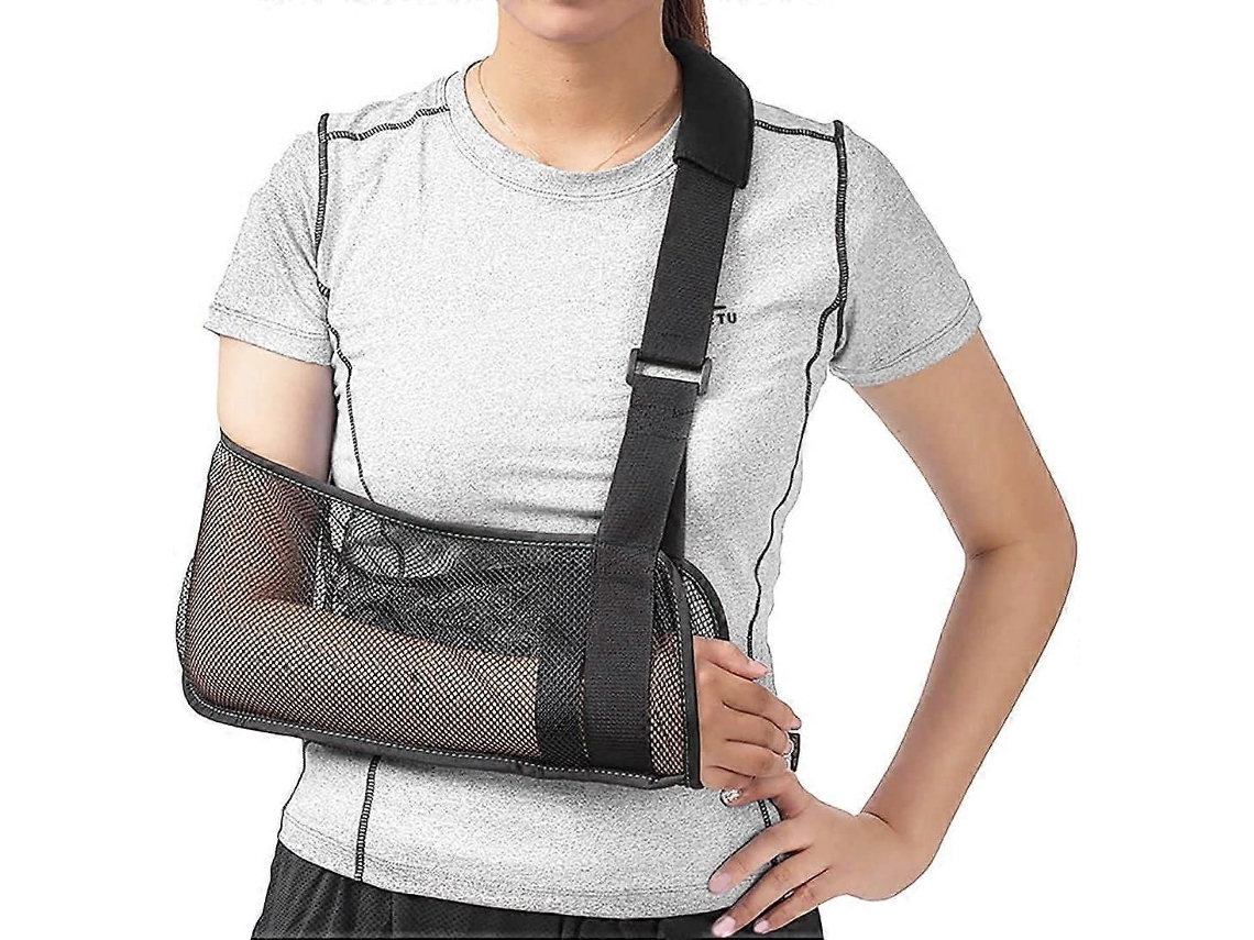 Faja Médica Para Brazo Y Hombro, Fijación Y Soporte, Tela Negra Ligera Y Transpirable Con Correa Ajustable