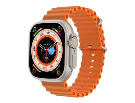 Smartwatch Q8 Ultra con pantalla TFT de 1,96 pulgadas, compatible con monitorización de frecuencia cardíaca y presión arterial (naranja)