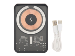 Banco de energía magnético inalámbrico de 10000 mAh, portátil, transparente, para teléfonos móviles, auriculares Bluetooth, E44b 1