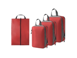 Juego De 4 Piezas, Organizadores De Equipaje De Viaje Expandibles Para Ropa, Ropa Interior Y Zapatos CHRUI Red