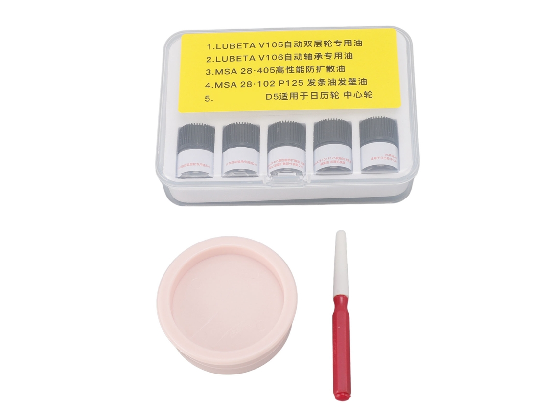 Kit De Aceite Lubricante Sintético Para Relojes Mecánicos Con 5 Botellas Y Herramientas De Reparación.