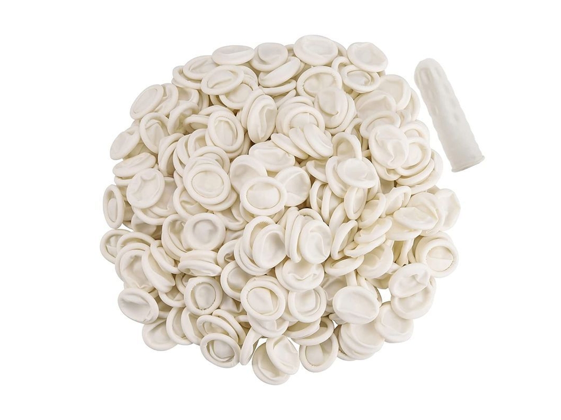 400 Protectores De Dedos De Látex De Tamaño Mediano, Protectores De Manos Antiestáticos Desechables Con Puntas De Goma.