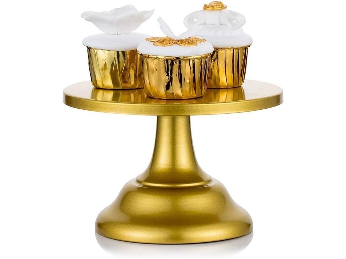 2026-portavasos De Metal Dorado 20cm Para Pasteles Cupcakes Fiesta Boda Cumpleaños Té De La Tarde Decoración Hogar
