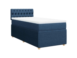 Maison Exclusive - Cama Box Spring Con Colchón Tela Azul 100x200 Cm