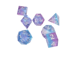 Juego de 7 dados Mali de resina epoxi con bordes afilados y números nítidos para juegos de mesa.