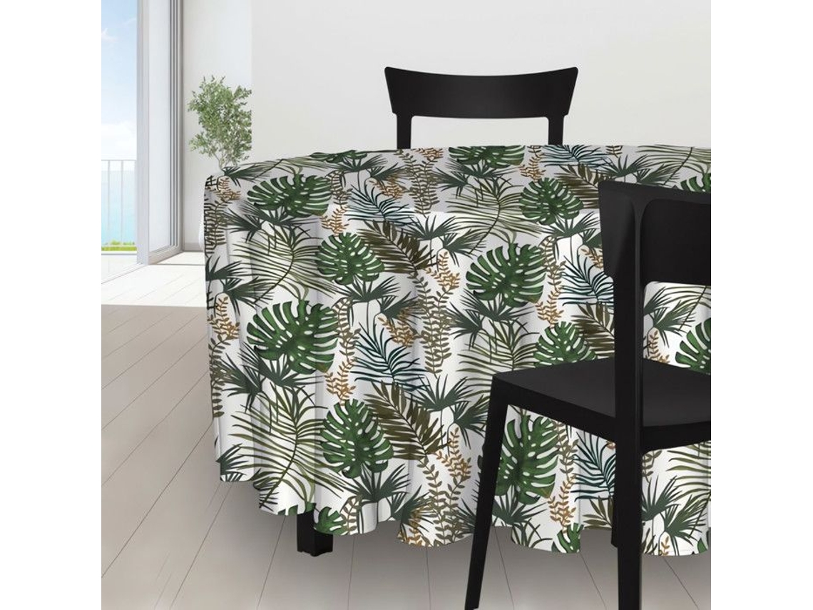Toalla de Mesa SOLEIL DOCRE Redonda Manchas Diâmetro Poliéster Blanco (180 cm)