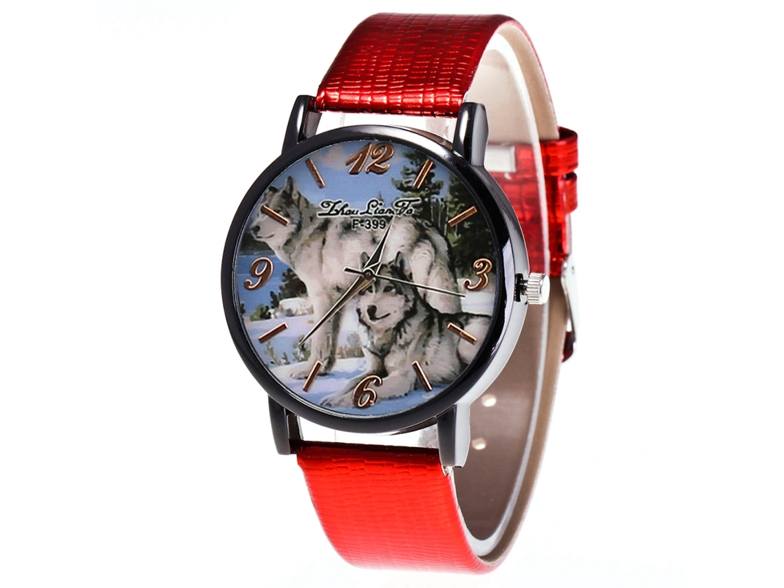 Reloj De Cuarzo Para Hombre Zhoulianfa Con Correa De Cuero Pu Resistente Al Agua (rojo)