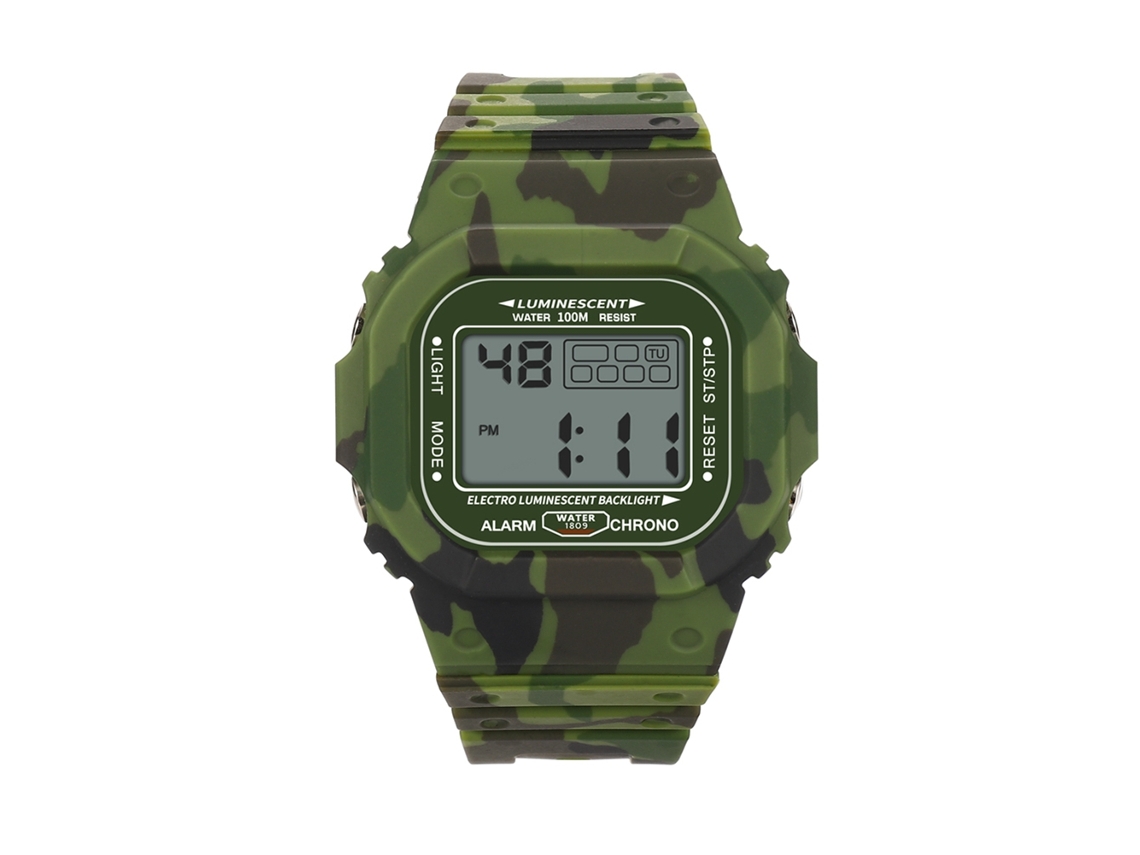Reloj Electrónico Infantil Impermeable 30m Pulsera Niños Verde Moda Pvc