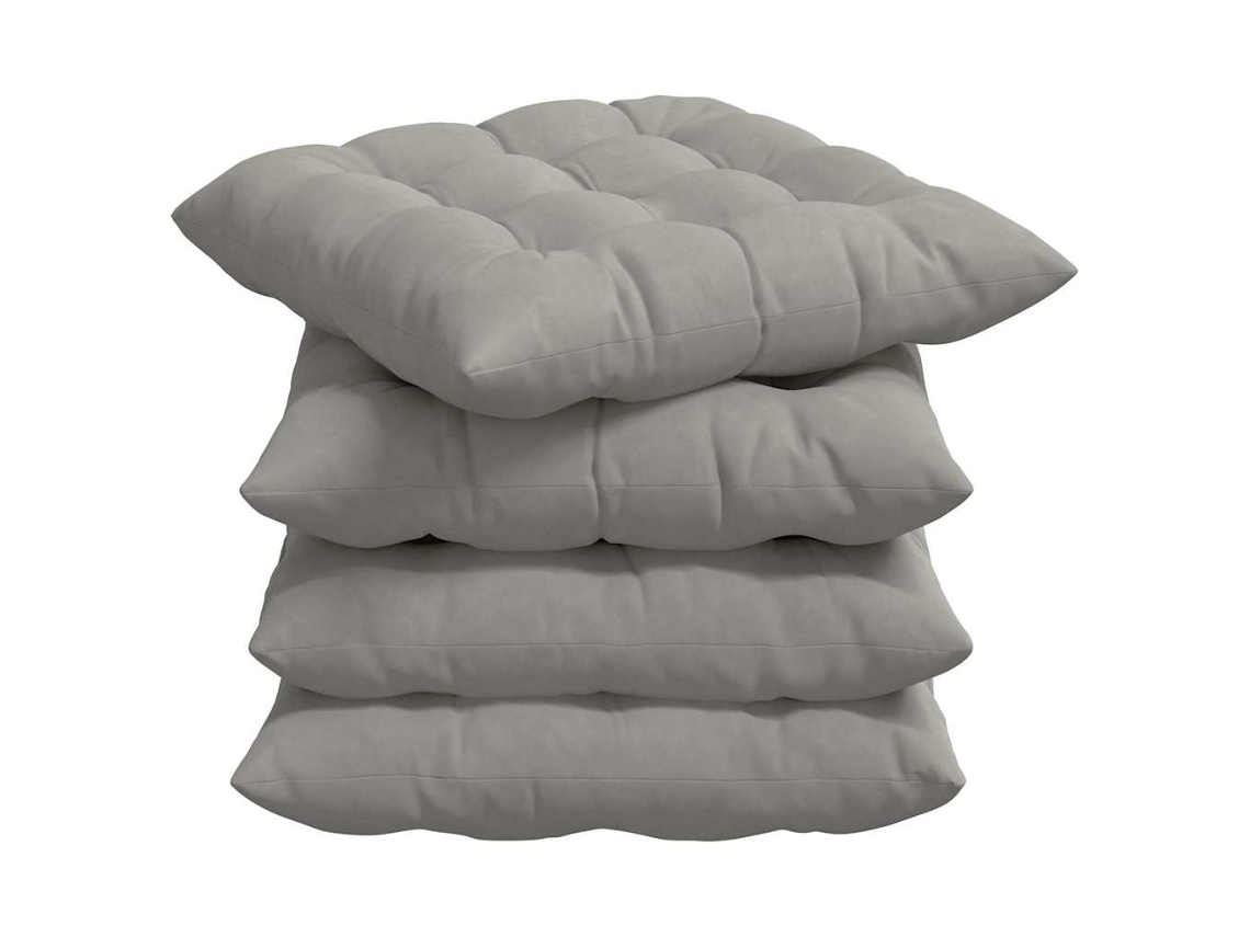 Cojines para asiento, 4 unidades, gris claro, 40 x 40 x 6 cm, HARLANV1