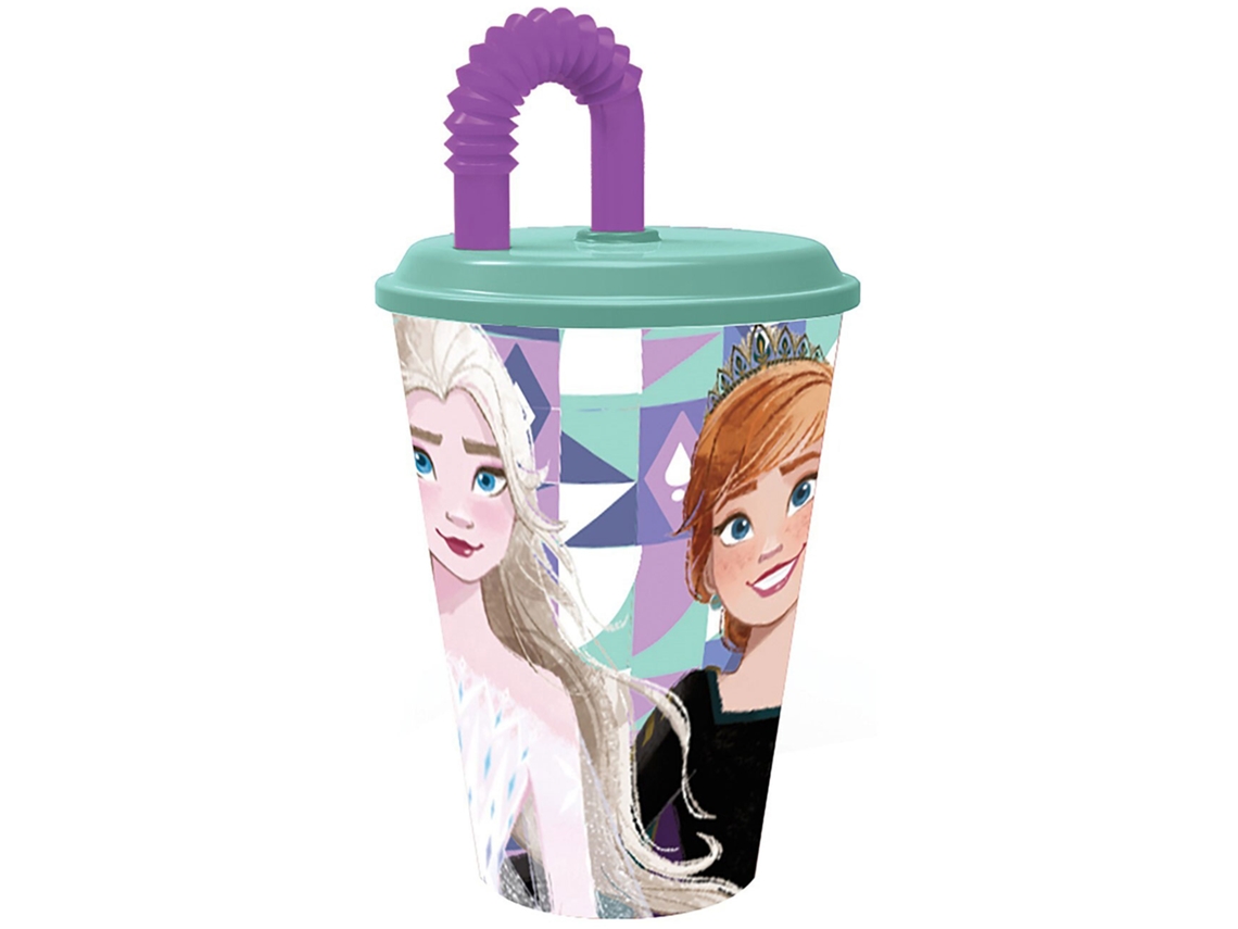 Vaso DISNEY Frozen Ice Music con Tapa 3D y Pajita 360Ml 74230