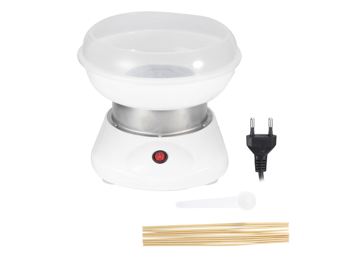 Máquina Eléctrica Portátil Para Hacer Algodón De Azúcar De 500 W, 220 V, Enchufe Europeo, Color Blanco, Con Palitos De Bambú.