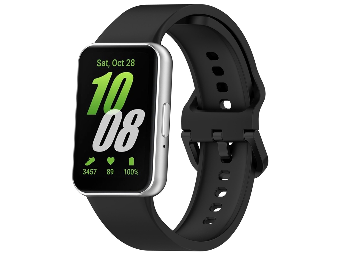 Pulsera de silicona compatible con Samsung Galaxy Fit3 negra Yunzii