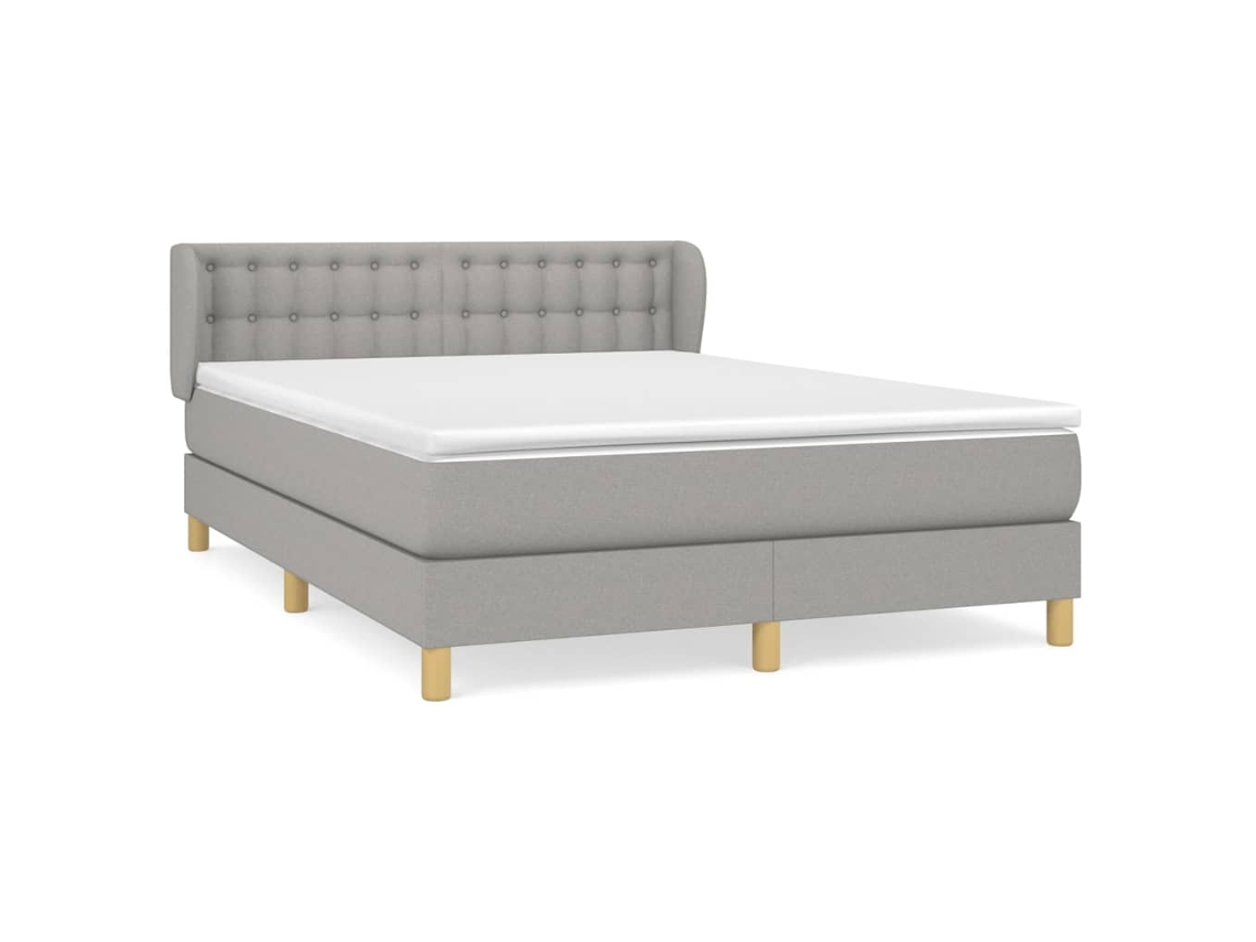 Maison Exclusive - Cama Box Spring Con Colchón Tela Gris Claro 140x200 Cm