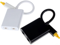 Adaptador De Audio Óptico Blanco, Divisor Digital, Entrada Y Dos Salidas.