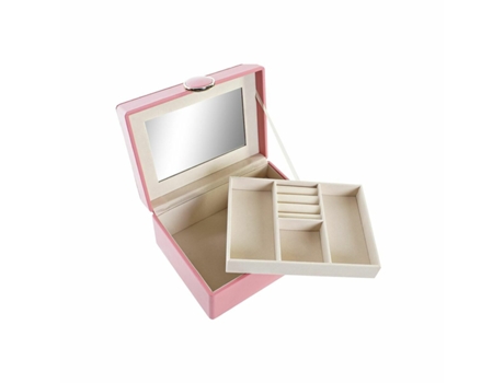Caja-Joyero DKD Home Decor Rosa PU Madera MDF (17 x 13 x 8,5 cm)