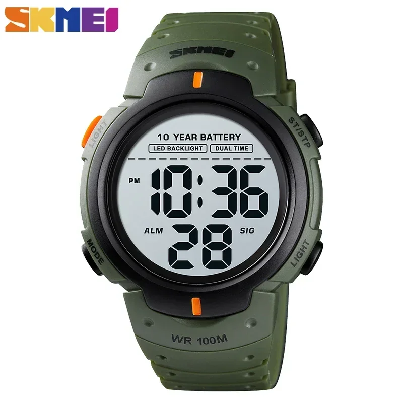 Reloj De Pulsera Digital Para Hombre (verde) Resistente Al Agua Hasta 100 Metros Con Alarma, Reloj Deportivo Y De Fitness.