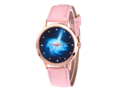 Reloj De Muñeca De Aleación Con Dial Redondo Reloj De Cuarta Pareja Rosa Intenso