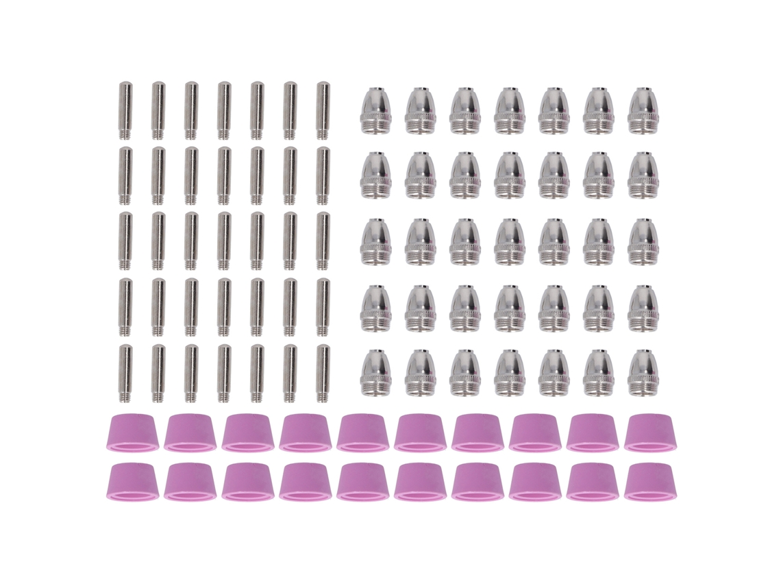 Kit De Consumibles Para Antorcha De Corte Por Plasma De 90 Piezas: Electrodos, Boquillas Y Copa De Cerámica.