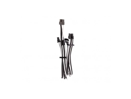 Cable de alimentación pcie CORSAIR femelle - Split - type 4 - generation 4 - Blanc/Noir - Premium