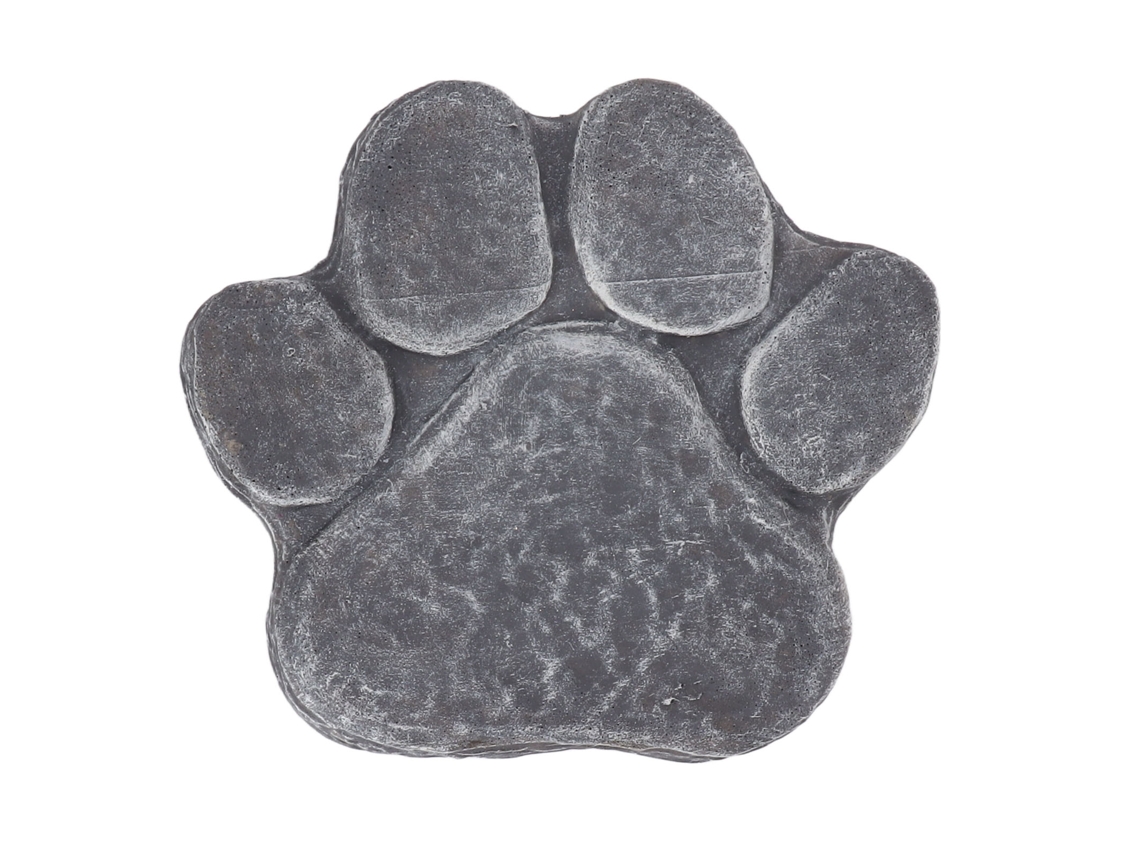 Piedra conmemorativa con huella de perro gris para jardín