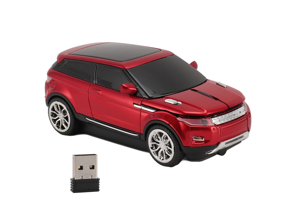 Ratón Inalámbrico Con Forma De Coche Deportivo, 2,4 Ghz, 1600 Dpi, Con Receptor Usb Para Portátil - Rojo