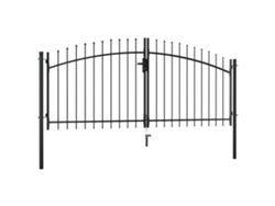 Puerta de valla con doble puerta y punta de lanza (300 x 150 cm) WSD27449 Lovely Home