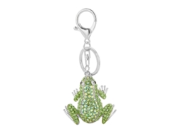 2026-llavero Colgante Rana Con Piedras Brillantes Inlay Acero Aleación Para Llaves Mochila Bolsa