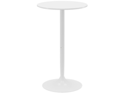 Mesa Redonda De Bar, Diámetro Ajustable De 60 Cm, Color Blanco.