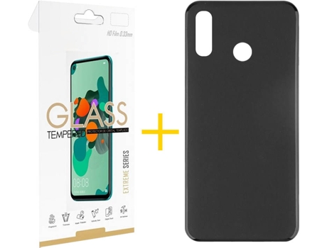 Kit Funda + Protector de Pantalla Huawei P Smart 2019 SKYHE Liso 1 Negro