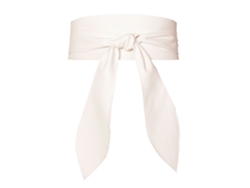 Cinturón Ancho De Pu Para Mujer Con Lazo, Extralargo, Suave, Versátil, Elegante, Blanco, Talla Única.