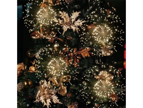 Adorno de Navidad La Decoración Llevó Alambre Bola Secuencia Luz Marrón