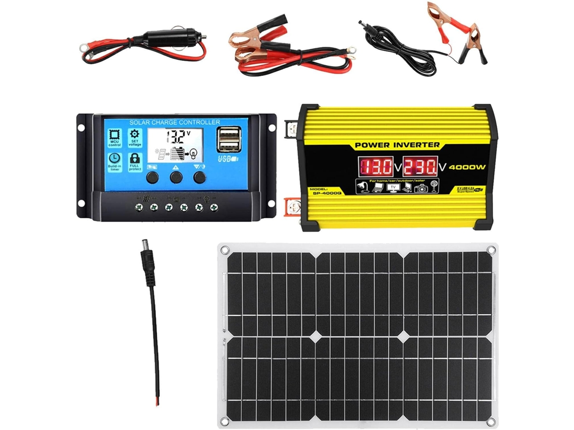 Cargador Inversor De Panel Solar De 300 W Para Coche Con 18 Puertos Usb Y 2 Puertos Usb.