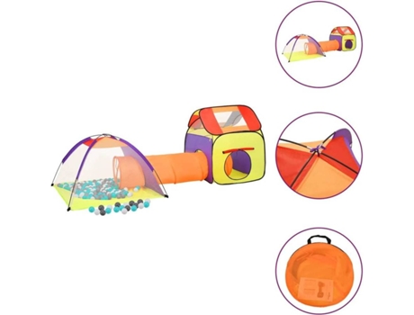 vidaXL Tienda de juego de niños con 250 bolas multicolor 338x123x111cm