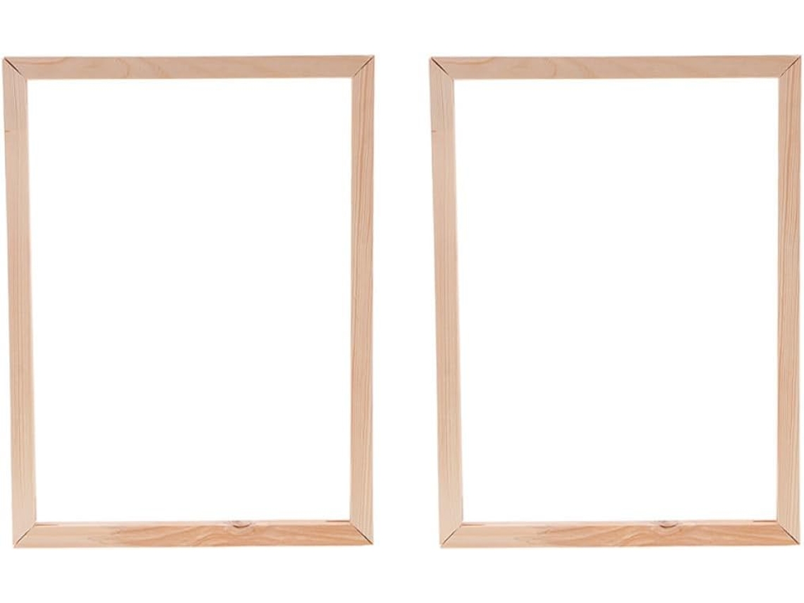 2 Juegos De Marcos De Madera Color Caqui Para Lienzos Diy, Sin Residuos, Soporte De Exhibición Resistente