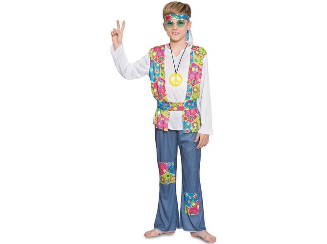 Disfraz de Niño DISFRAZZES Hippie Floreado (Talla: 10 a 12 años)