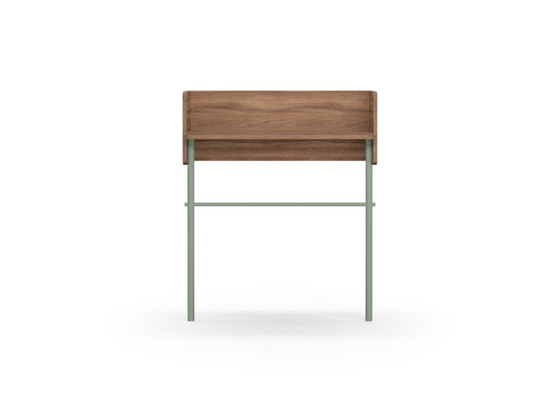 Consola de entrada de Herdasa, fabricada en melamina y madera de haya, modelo DANISH. Nogal-Verde