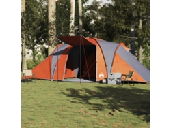 Tienda de campaña tipo domo familiar para 6 personas, impermeable, gris/naranja