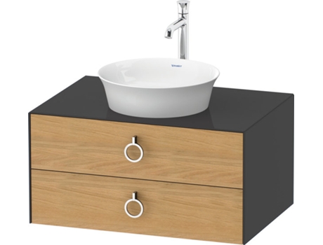 DURAVIT Tulip blanco, mueble de baño colgado en la pared, ancho 800 x fondo 550mm, con 2 cajones, con tirador, WT49900
