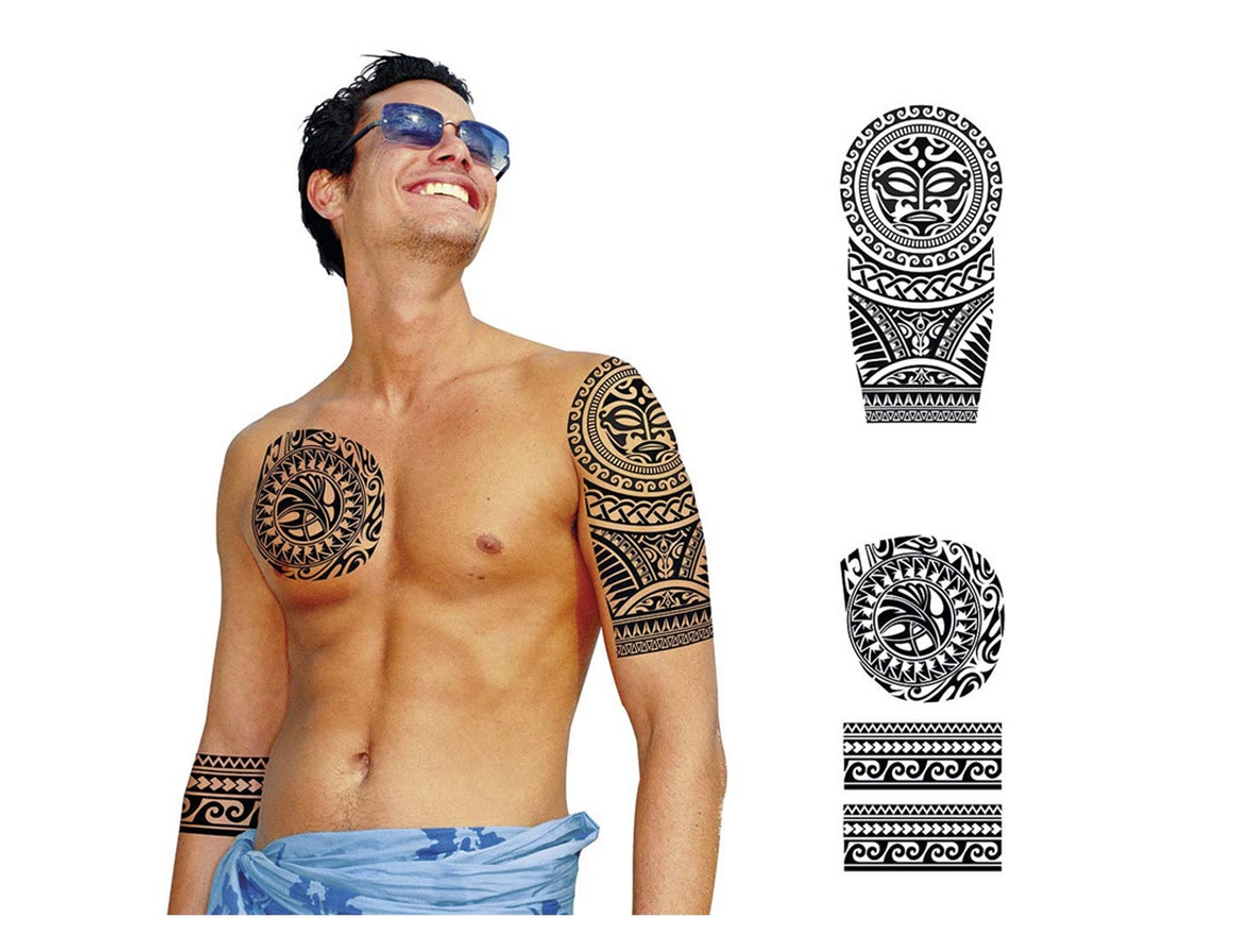 Tatuaje GUIRCA negros de figuras redondas