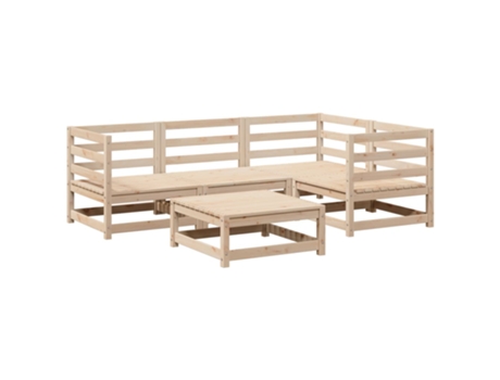 Conjunto 5 de sofás de jardín VIDAXL madera maciza de pino