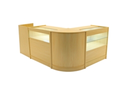 Conjunto de mostrador comercial Gravity | Arce | CM60 B900 C900 TB60 | MDF y vidrio templado | Estanterías MonsterShop