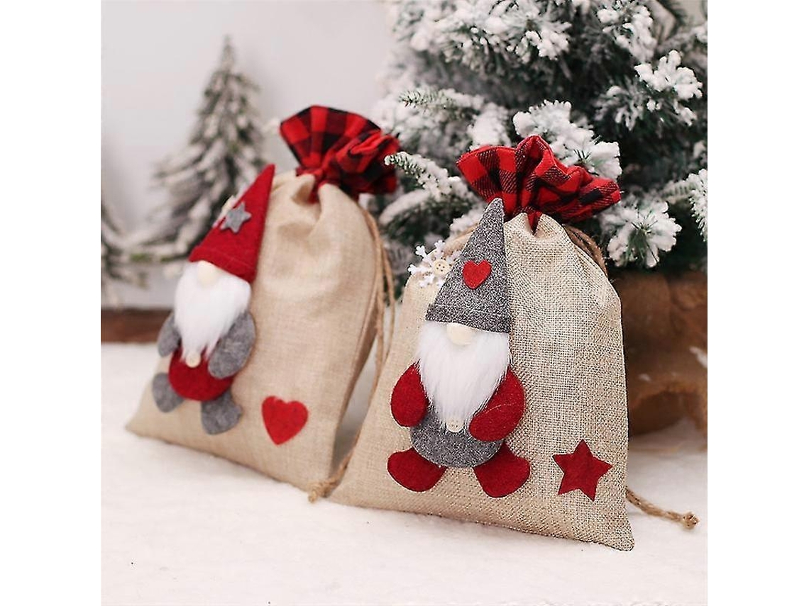 Bolsa de regalo para árbol de Navidad de Papá Noel, bolsa de dulces navideña, adornos navideños para el hogar, regalos de Año Nuevo 2023, Hengjian