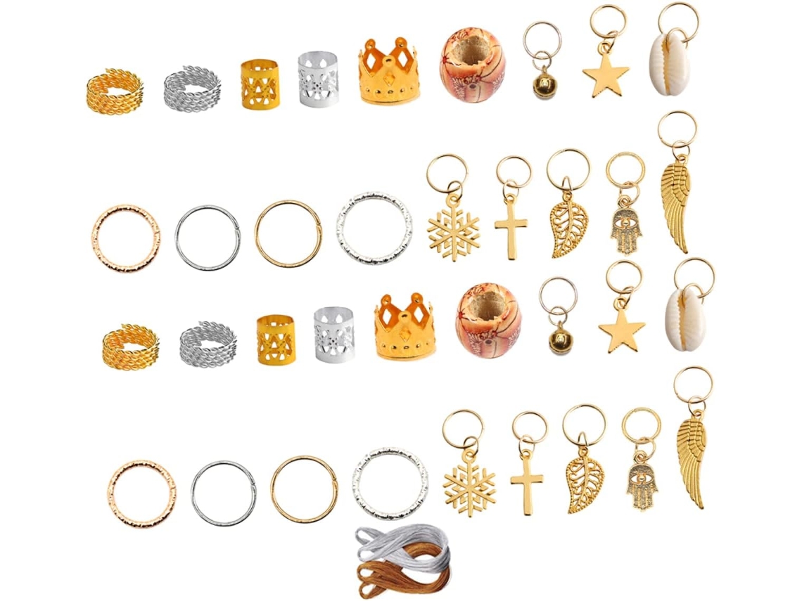 202 Piezas De Accesorios Para El Cabello: Anillos Y Adornos Para Rastas.
