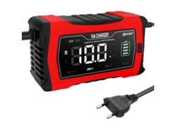 Cargador De Batería Para Coche Y Motocicleta Htrc De 10 A Con Enchufe Europeo, 12 V/24 V, Batería De Litio De Plomo-ácido, Agm, Con Pantalla Lcd Digit