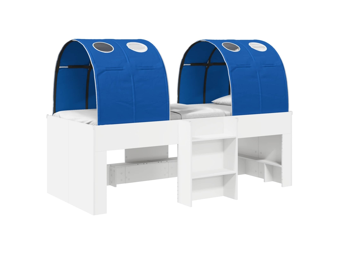 Maison Exclusive - Cama Con Túnel 4 Pcs Blanco Y Azul Madera De Ingeniería
